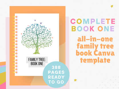 Book One: All-in-One Family Tree Canva Template