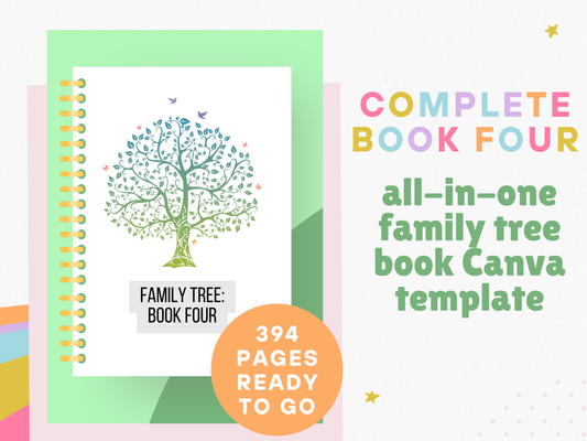 Book Four: All-in-One Family Tree Canva Template