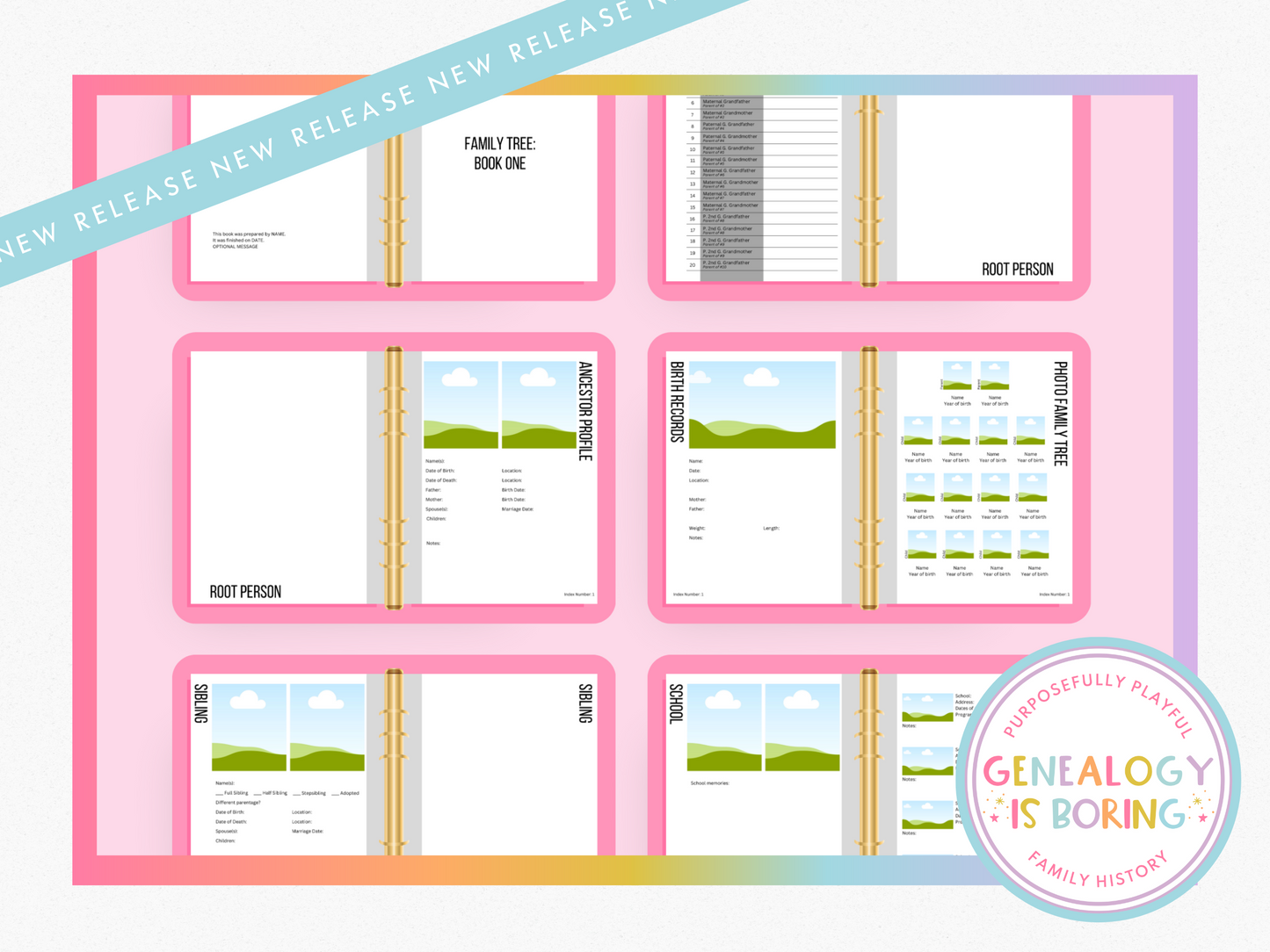 Guide Videos PLUS Book One: All-in-One Family Tree Canva Template