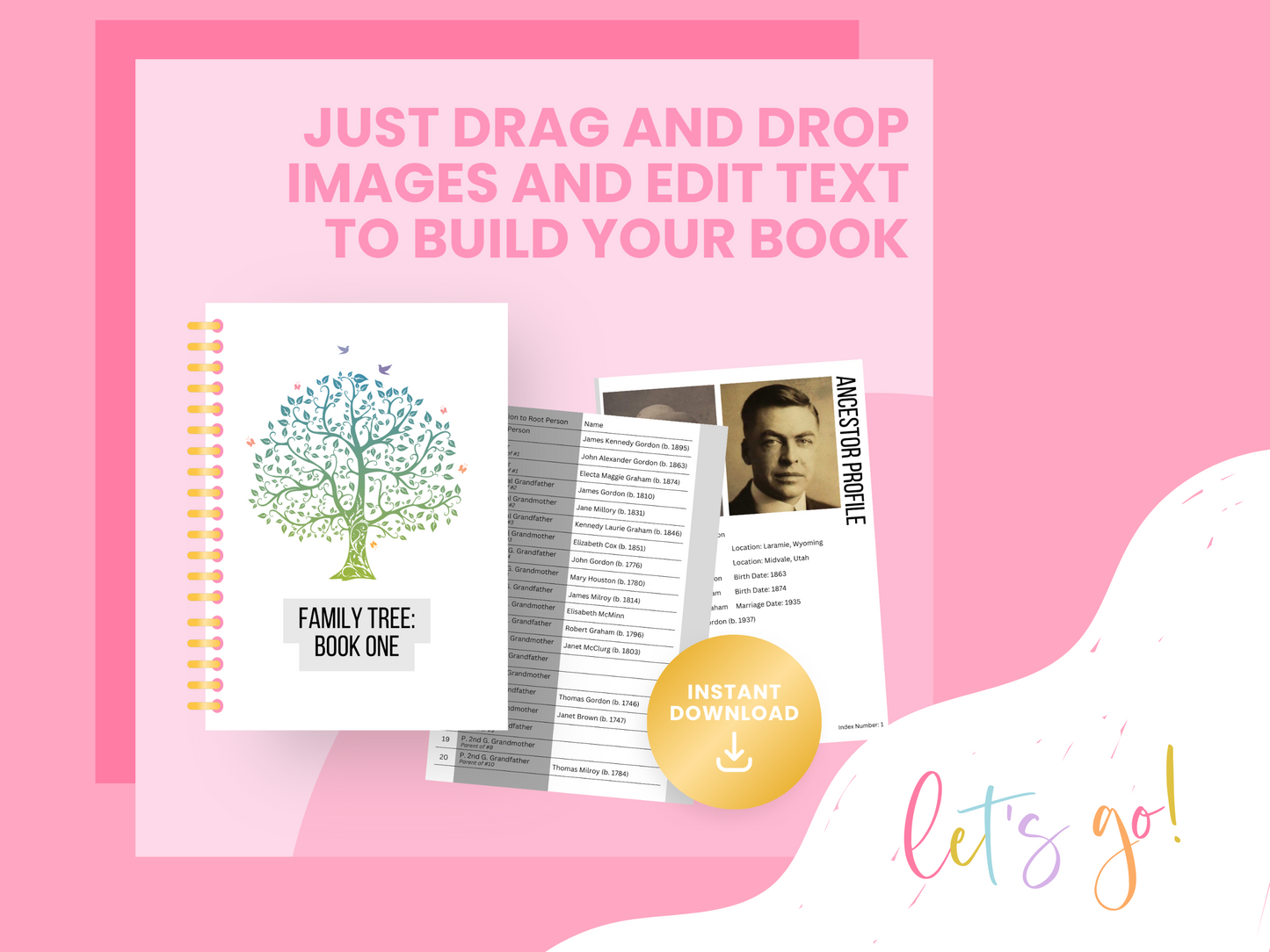 Guide Videos PLUS Book One: All-in-One Family Tree Canva Template