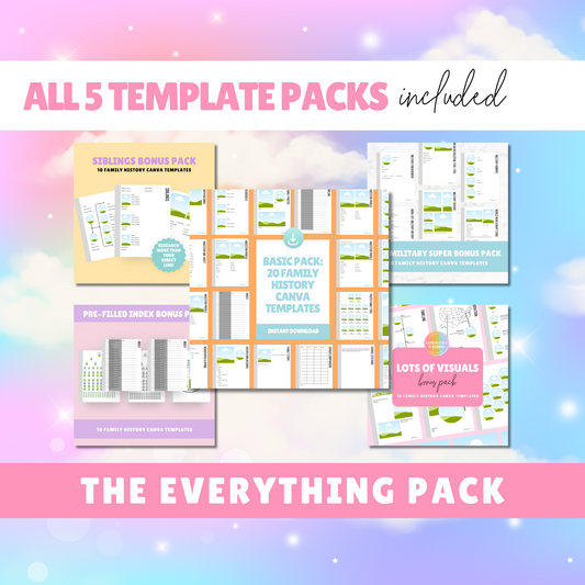 Everything Pack - All the Family History Templates for Canva